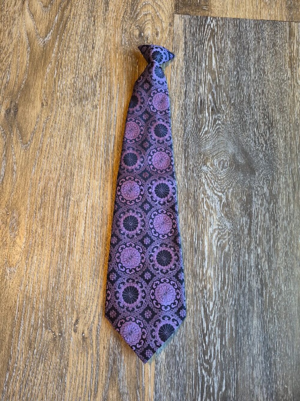 Purple Cornell Clip On Tie